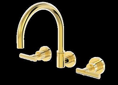 PAR PORTSEA LEVER WALL SINK SET GOLD (B29.052.3.11) - Burdens Plumbing