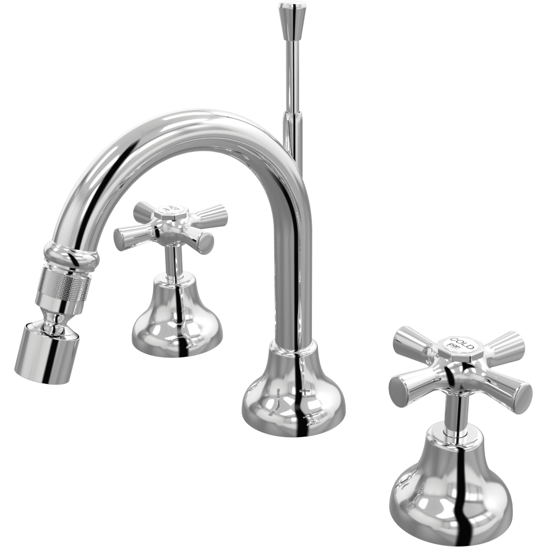 Par Tap Bell Hob Bidet Set - 130mm - Chrome - Burdens Plumbing