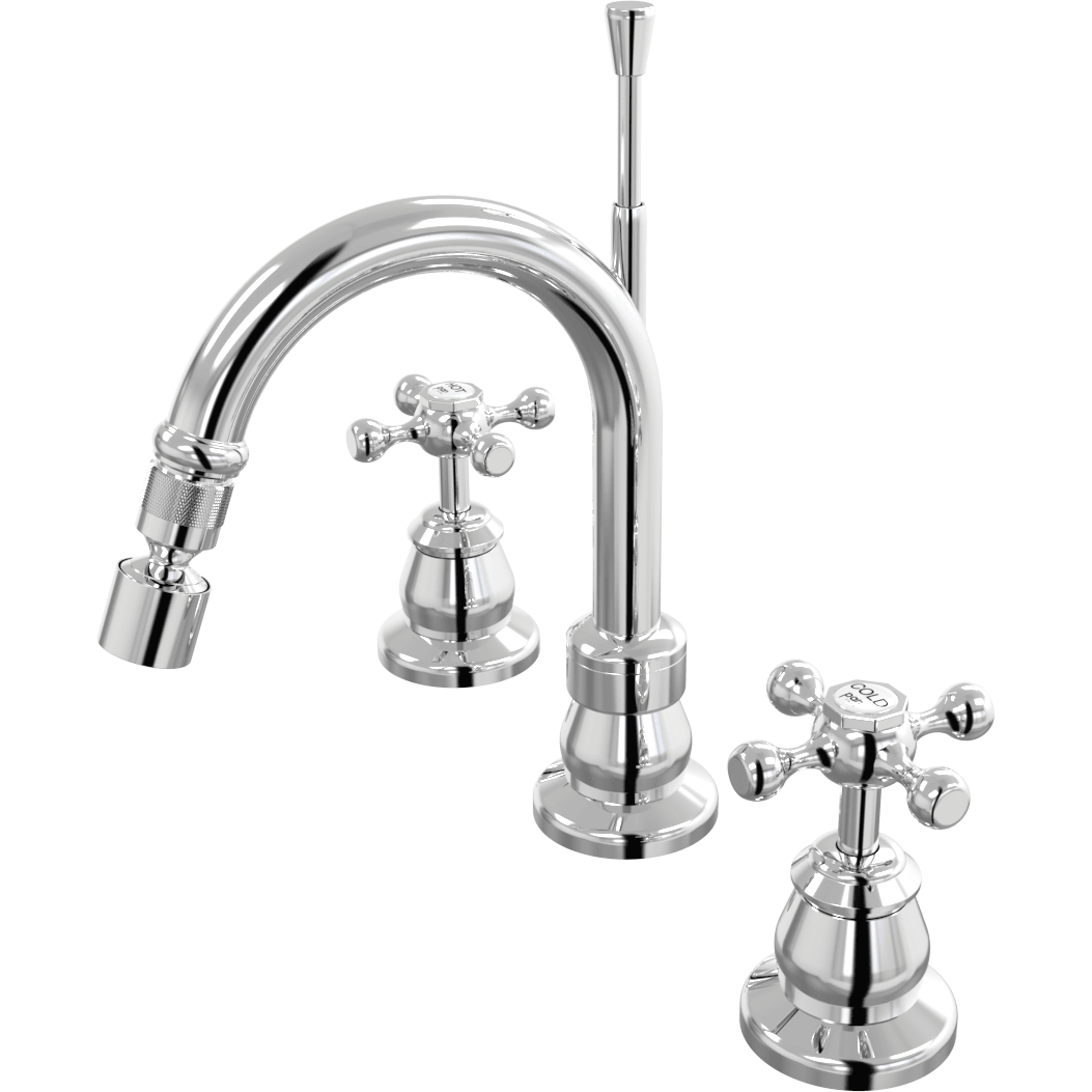 Par Tap Tudor Hob Bidet Set - 120mm - Chrome - Burdens Plumbing