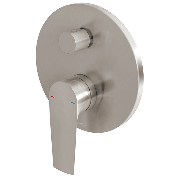 Phoenix Arlo Shower/Bath Diverter Mixer Brushed Nickel - Burdens Plumbing