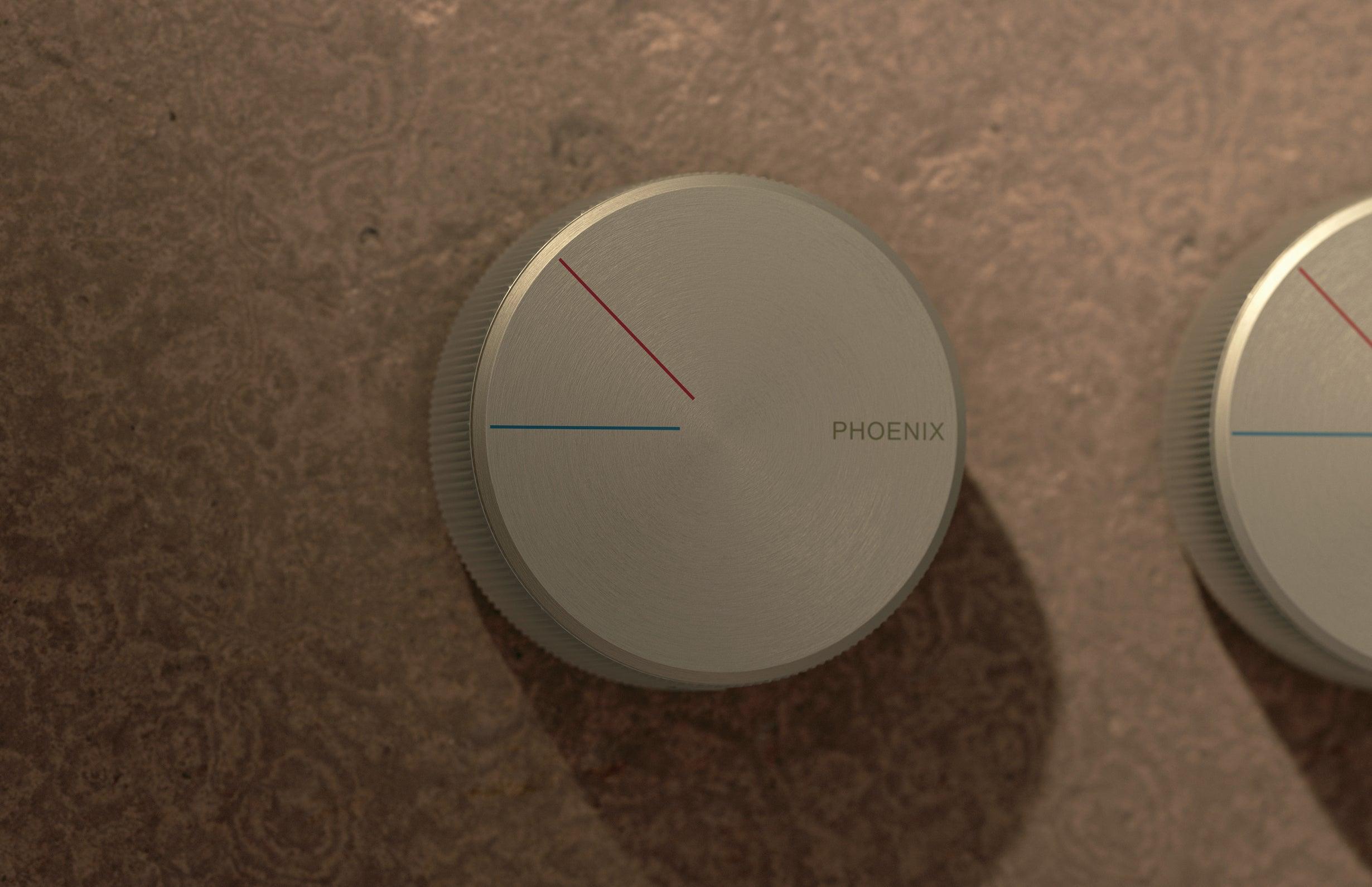 Phoenix Axia Twin Shower/Wall Mixer - Brushed Nickel - Burdens Plumbing