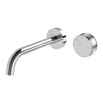PHOENIX AXIA WALL BASIN/BATH CURVED OUTLET MIXER SET 180MM CHROME 117-7815-00 - Burdens Plumbing