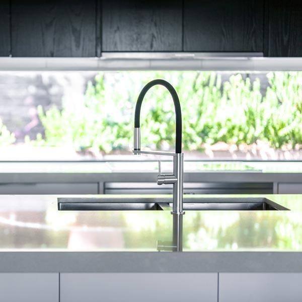 Phoenix Blix Flexible Hose Sink Mixer (Round) - Brushed Nickel - Burdens Plumbing