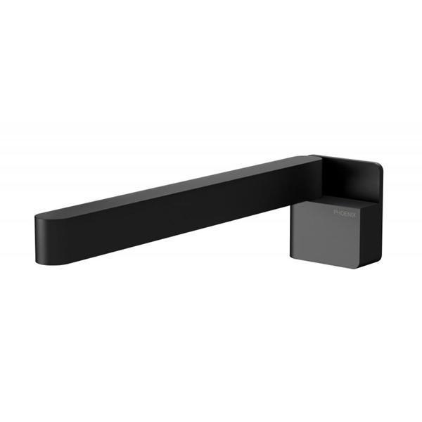 Phoenix Designer Swivel Bath Outlet 230mm Square - Matte Black - Burdens Plumbing