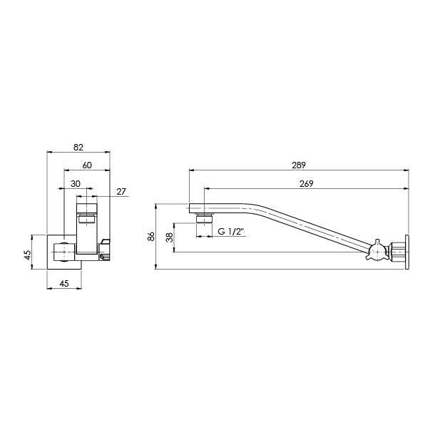 Phoenix Lexi Universal Shower Arm - Burdens Plumbing