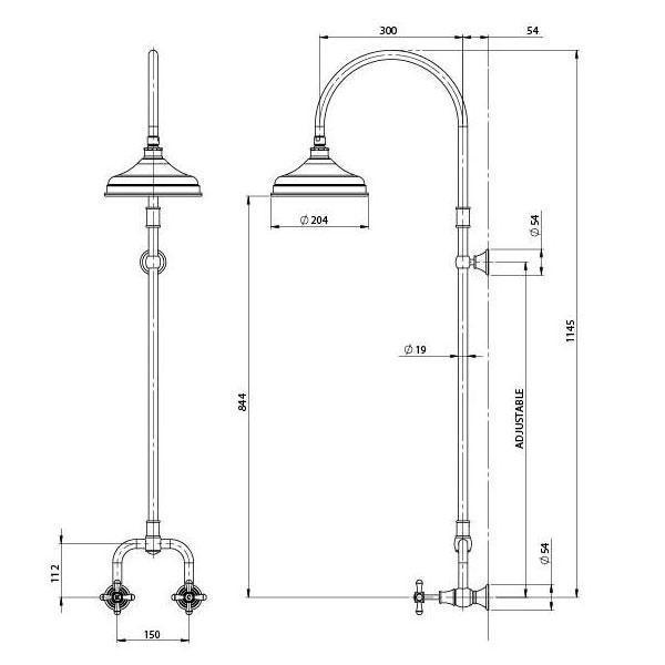 Phoenix Nostalgia Exposed Shower Set - Burdens Plumbing