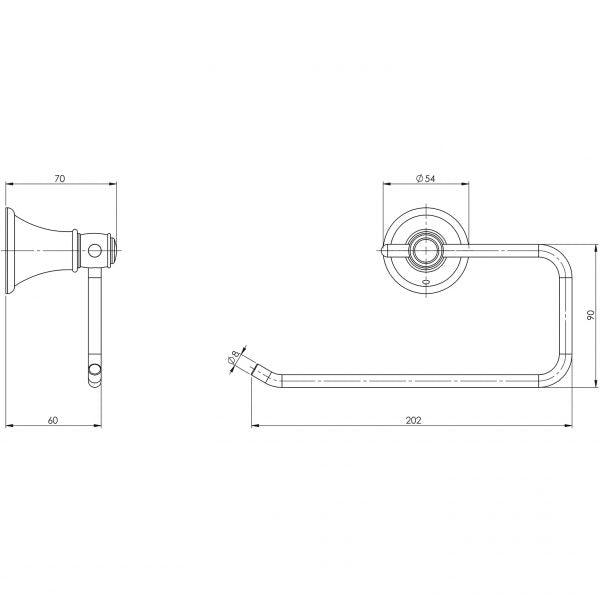 Phoenix Nostalgia Hand Towel Holder Brushed Nickel - Burdens Plumbing