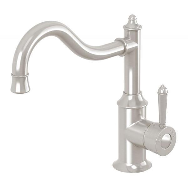 Phoenix Nostalgia Sink Mixer 220mm Shepherds Crook Brushed Nickel - Burdens Plumbing