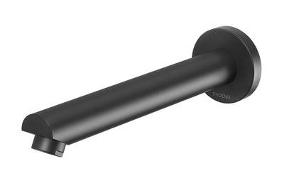 PHOENIX PINA WALL BATH / BASIN OUTLET 180MM MATTE BLACK 153-7620-10 - Burdens Plumbing