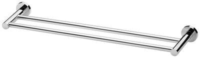 PHOENIX RADII DOUBLE TOWEL RAIL 600MM ROUND PLATE CHROME RA813CHR - Burdens Plumbing