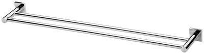 PHOENIX RADII DOUBLE TOWEL RAIL 800MM SQUARE PLATE CHROME RS812CHR - Burdens Plumbing