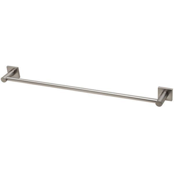 Phoenix RadII Single Towel Rail 600mm Square Plate Brushed Nickel Rs804 Bn - Burdens Plumbing