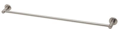Phoenix RadII Single Towel Rail 800mm Round Plate Brushed Nickel Ra803 Bn - Burdens Plumbing