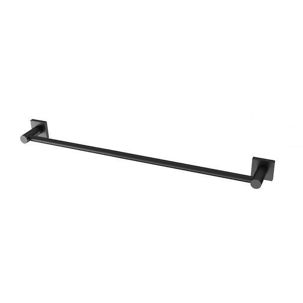 Phoenix Radii Single Towel Rail Square Plate-Matte Black - Burdens Plumbing