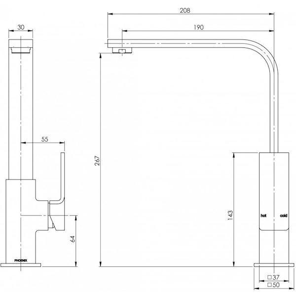 Phoenix Radii Sink Mixer - Burdens Plumbing