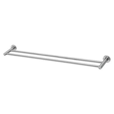 PHOENIX RADII SS 316 DOUBLE TOWEL RAIL ROUND PLATE 800MM STAINLESS STEEL RA812-51 - Burdens Plumbing