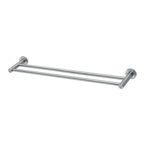 Phoenix Radii Stainless Steel Double Towel Rail Round Plate - Burdens Plumbing