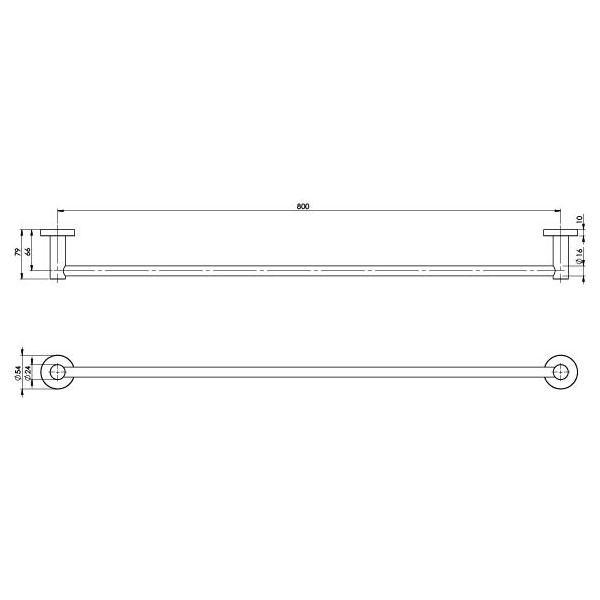 Phoenix Radii Stainless Steel Single Towel Rail Round Plate - Burdens Plumbing