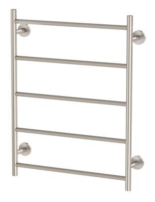 PHOENIX RADII TOWEL LADDER 550 X 740MM ROUND PLATE BRUSHED NICKEL RA870 BN - Burdens Plumbing
