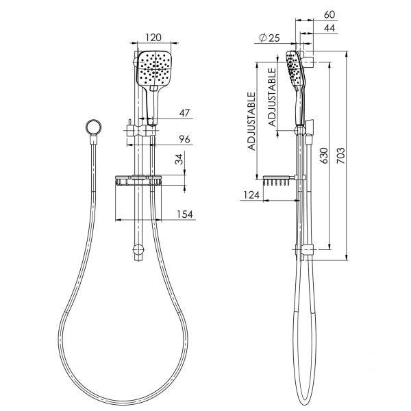 Phoenix Rush Rail Shower - Burdens Plumbing