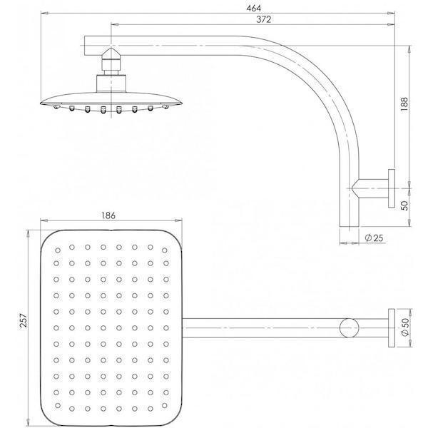 Phoenix Rush Shower Arm & Rose - Burdens Plumbing