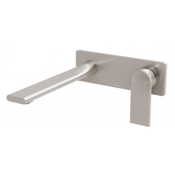 Phoenix Teel Wall Basin/Bath Mixer Set 200mm - Brushed Nickel - Burdens Plumbing