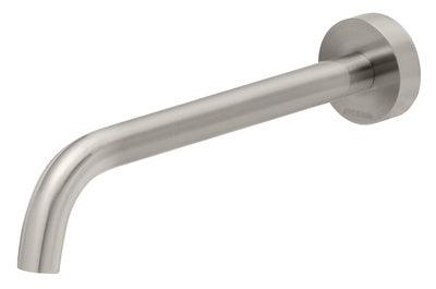 PHOENIX VIVD SLIMLINE BASIN OUTLET 230MM CURVED BRUSHED NICKEL - Burdens Plumbing