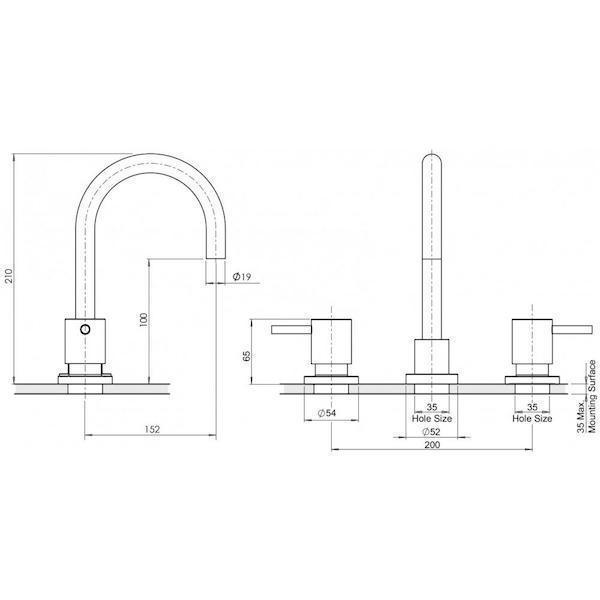 Phoenix Vivid Pin Lever Basin Set Swivel Gooseneck Outlet - Burdens Plumbing