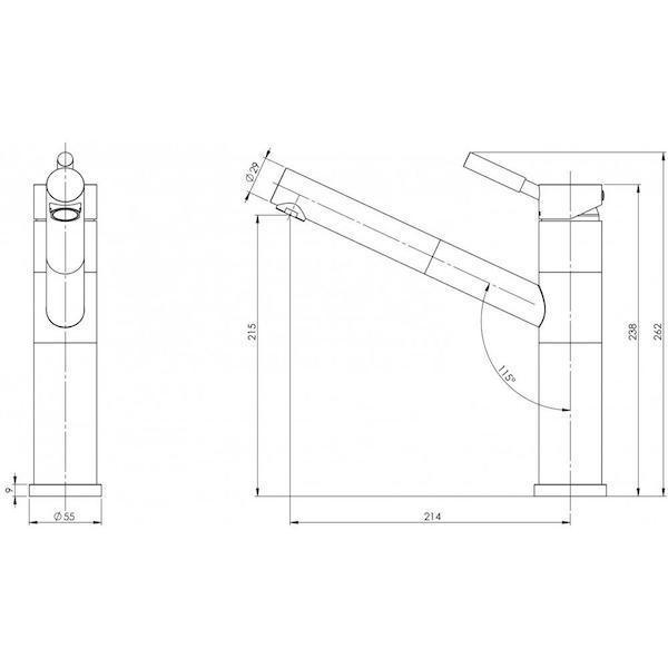 Phoenix Vivid Premium Pull Out Sink Mixer - Burdens Plumbing