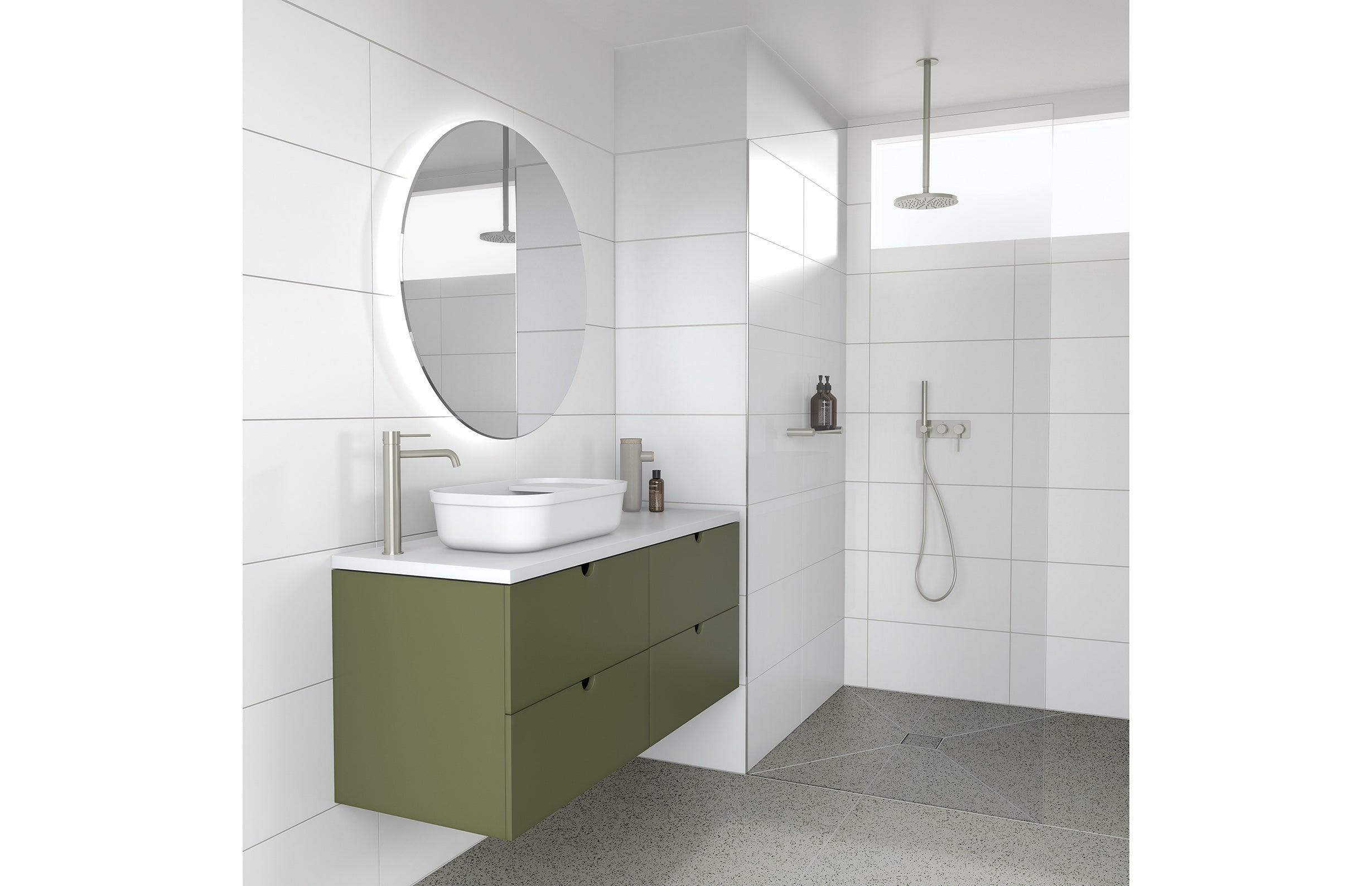 Phoenix Vivid Shower Rose 230mm Round - Brushed Nickel - Burdens Plumbing