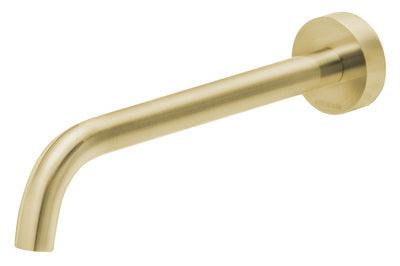 PHOENIX VIVID SLIMLINE BATH OUTLET 230MM CURVED BRUSHED GOLD VS7640-12 - Burdens Plumbing