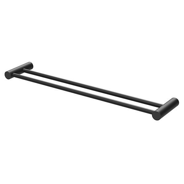 Phoenix Vivid Slimline Double Towel Rail 600mm Matte Black 111-8110-10 - Burdens Plumbing