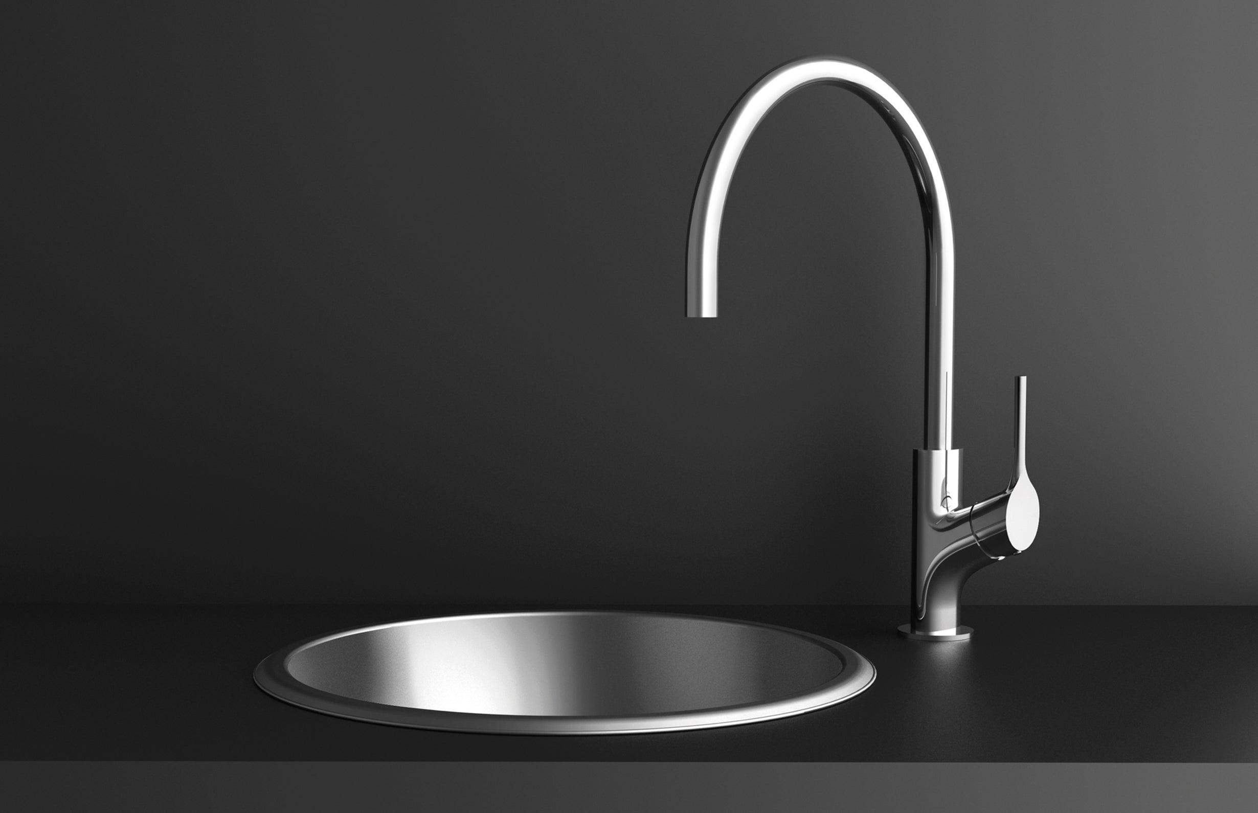 Phoenix Vivid Slimline Oval Sink Mixer 220mm Gooseneck-Chrome - Burdens Plumbing