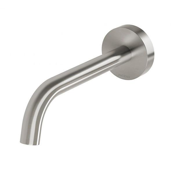 Phoenix Vivid Slimline Plus Wall Basin/Bath Outlet 180mm - Brushed Nickel - Burdens Plumbing