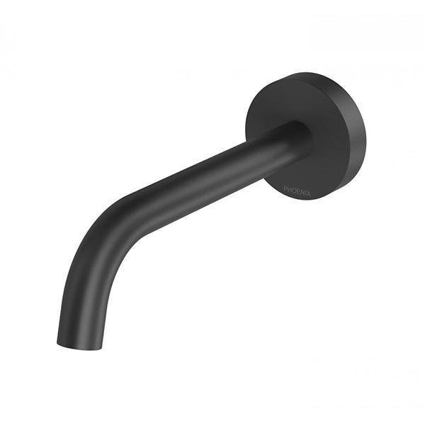 Phoenix Vivid Slimline Plus Wall Basin/Bath Outlet 180mm - Matte Black - Burdens Plumbing
