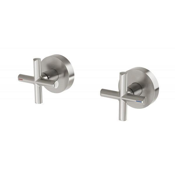 Phoenix Vivid Slimline Plus Wall Top Assemblies 15mm Extended Spindles - Brushed Nickel - Burdens Plumbing