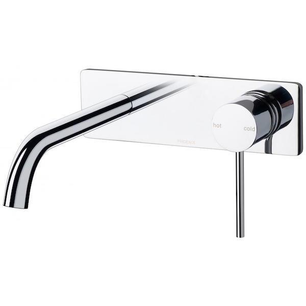 Phoenix Vivid Slimline Wall Basin Set Curved 180mm Chrome - Burdens Plumbing