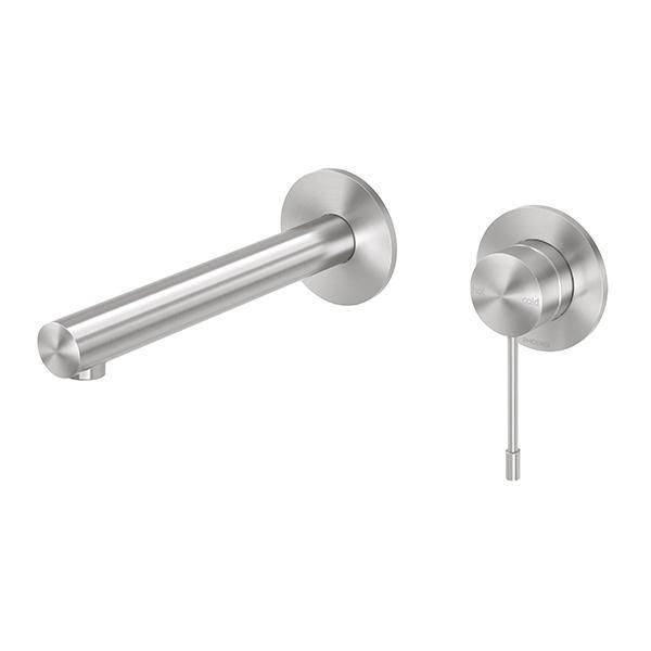 Phoenix Vivid Slimline Wall Basin/Bath Mixer Set 180mm 316 Stainless Steel - Burdens Plumbing