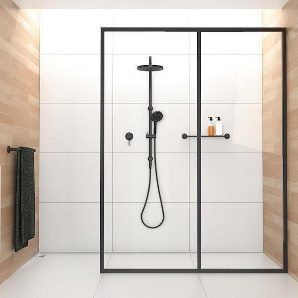 Phoenix Vivid Twin Shower Matte Black - Burdens Plumbing