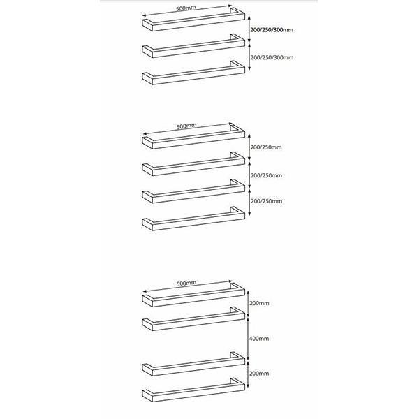 Polished 800mm Squ Single Bar Towel Rail(Radiant P#:Sbstr-800) - Burdens Plumbing