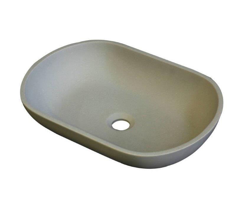 Positano Oval Solid Surface Basin Concrete - Burdens Plumbing
