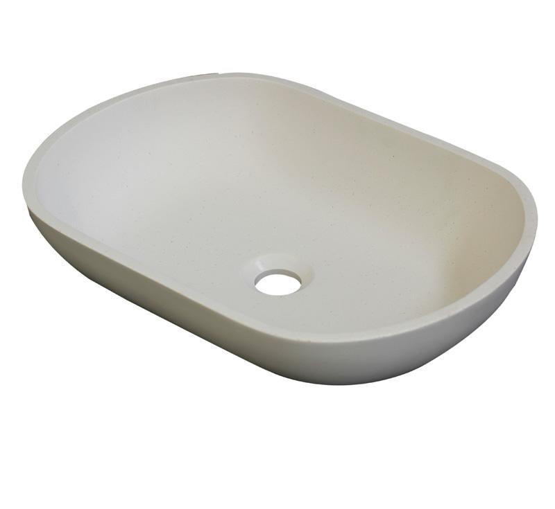 Positano Oval Solid Surface Basin Pebble - Burdens Plumbing