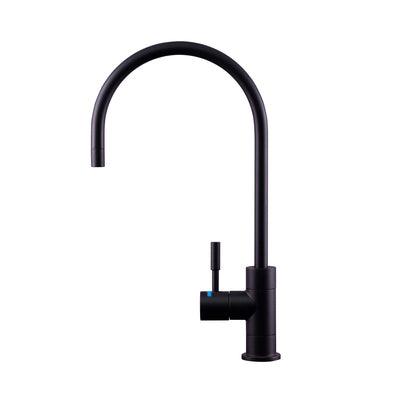 PURETEC MATT BLACK GOOSE NECK FAUCET 1/4 TURN SPINDLE LEVER LED DFU200 - Burdens Plumbing