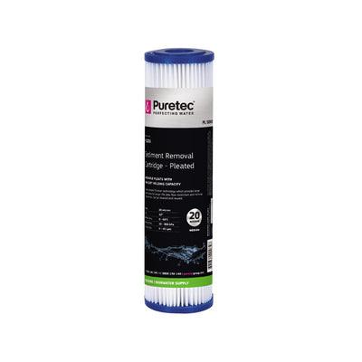 PURETEC PLEATED SEDIMENT STANDARD CARTRIDGE 10' 20UM PL201 - Burdens Plumbing