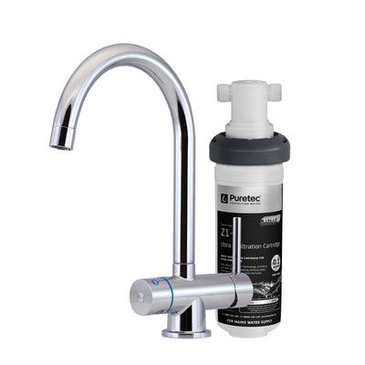 PURETEC QUICK TWIST ULTRA Z FILTER WITH TRIPLA T4 LED MIXER TAP Z1-T4 - Burdens Plumbing