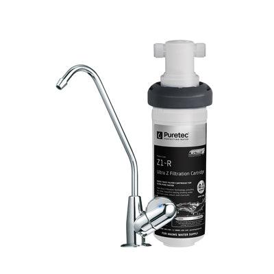 PURETEC QUICK-TWIST Z12 UNDERSINK FILTER WITH LONG REACH LED FAUCET - Burdens Plumbing