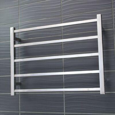RADIANT 5 BAR SQ HEATED RAIL 750 X 550 POLISHED S/S RIGHT HAND - Burdens Plumbing