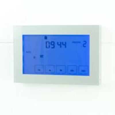 RADIANT GLASS FRONTED HORIZONTAL DUAL PURPOSE THERMOSTAT & TIMER SWITCH SILVER GTSS-DUAL-H - Burdens Plumbing