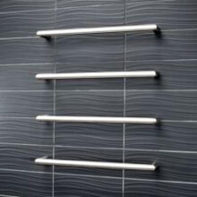 RADIANT HEATED SINGLE TOWEL RAIL 650 X 90 BRUSHED S/S - Burdens Plumbing