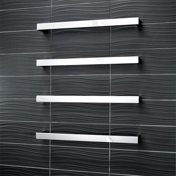 RADIANT SINGLE BAR TOWEL RAIL 500MM SQUARE POLISHED S/S - Burdens Plumbing